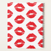 Rote Lippen, roter Lippenstift, Kuss, Lippenmuster Planer (Rückseite)