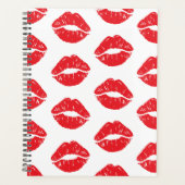 Rote Lippen, roter Lippenstift, Kuss, Lippenmuster Planer (Vorderseite)