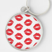 Rote Lippen, roter Lippenstift, Kuss, Lippenmuster Schlüsselanhänger (Vorne)