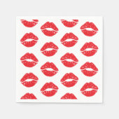 Rote Lippen, roter Lippenstift, Kuss, Lippenmuster Serviette (Vorderseite)