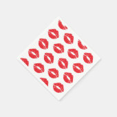 Rote Lippen, roter Lippenstift, Kuss, Lippenmuster Serviette (Ecke)