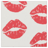 Rote Lippen, roter Lippenstift, Kuss, Lippenmuster Stoff (Nahaufnahme)