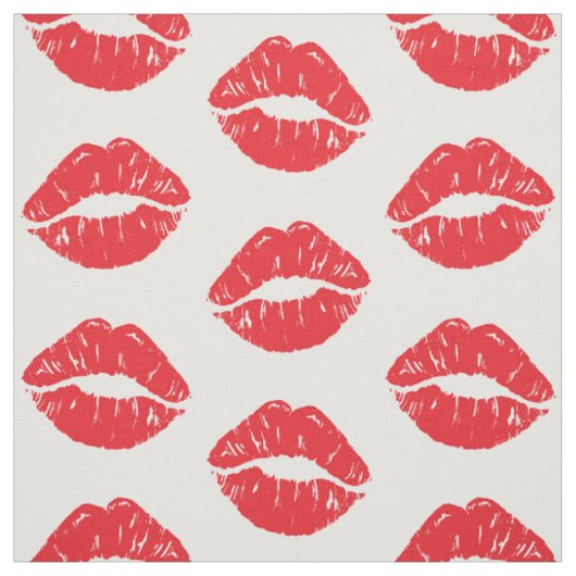 Rote Lippen, roter Lippenstift, Kuss, Lippenmuster Stoff (Muster)