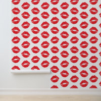 Rote Lippen, roter Lippenstift, Kuss, Lippenmuster