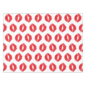 Rote Lippen, roter Lippenstift, Kuss, Lippenmuster Tischdecke (Vorderseite (Horizontal))