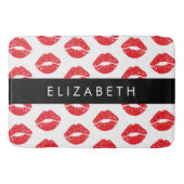 Rote Lippen, roter Lippenstift, Lippenmuster, Ihr  Badematte (Vorderseite)