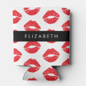 Rote Lippen, roter Lippenstift, Lippenmuster, Ihr Dosenkühler (Rückseite)