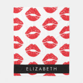 Rote Lippen, roter Lippenstift, Lippenmuster, Ihr  Fleecedecke (Vorderseite)