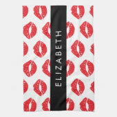 Rote Lippen, roter Lippenstift, Lippenmuster, Ihr  Geschirrtuch (Vertikal)