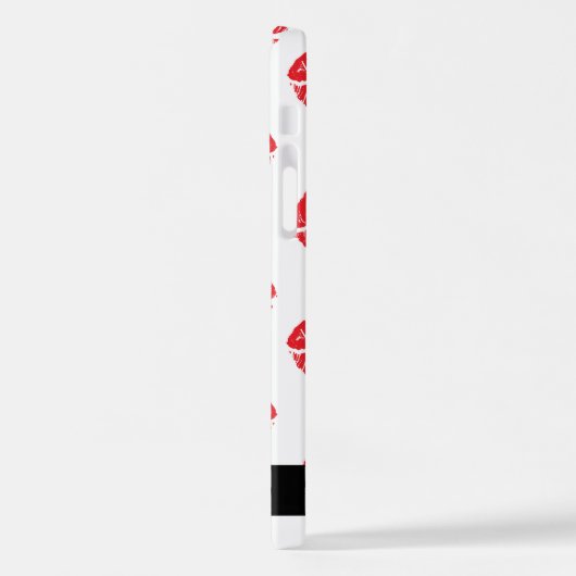 Rote Lippen, roter Lippenstift, Lippenmuster, Ihr  iPhone Hülle (Linke Seite)