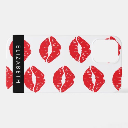 Rote Lippen, roter Lippenstift, Lippenmuster, Ihr  iPhone Hülle (Rückseite (Horizontal))