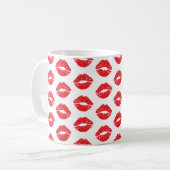 Rote Lippen, roter Lippenstift, Lippenmuster, Ihr Kaffeetasse (Vorderseite Links)