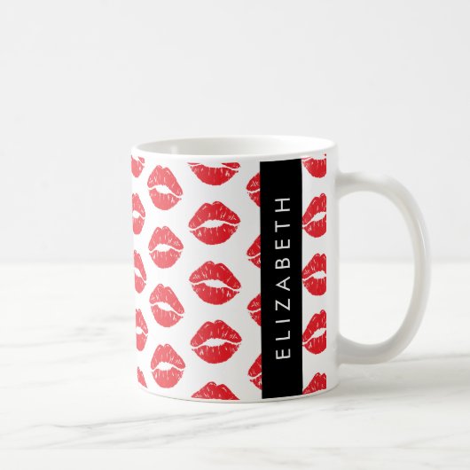 Rote Lippen, roter Lippenstift, Lippenmuster, Ihr Kaffeetasse (Rechts)