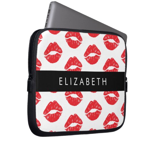 Rote Lippen, roter Lippenstift, Lippenmuster, Ihr Laptopschutzhülle (Vorne Rechts)