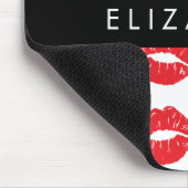 Rote Lippen, roter Lippenstift, Lippenmuster, Ihr  Mousepad (Ecke)