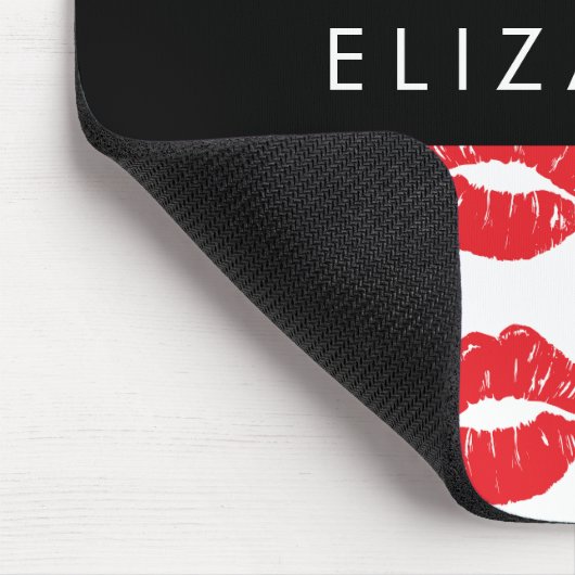 Rote Lippen, roter Lippenstift, Lippenmuster, Ihr  Mousepad (Ecke)