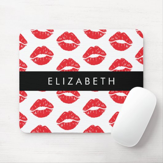 Rote Lippen, roter Lippenstift, Lippenmuster, Ihr Mousepad (Mit Mouse)