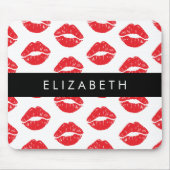 Rote Lippen, roter Lippenstift, Lippenmuster, Ihr  Mousepad (Vorne)