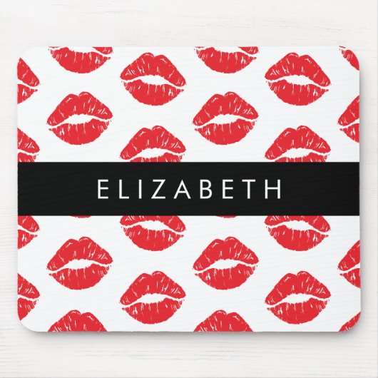 Rote Lippen, roter Lippenstift, Lippenmuster, Ihr Mousepad (Vorne)