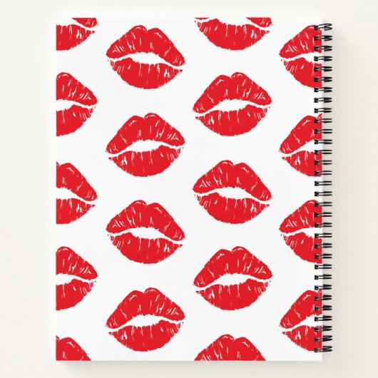 Rote Lippen, roter Lippenstift, Lippenmuster, Ihr  Notizblock (Rückseite)