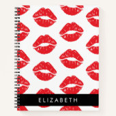 Rote Lippen, roter Lippenstift, Lippenmuster, Ihr Notizblock (Vorderseite)