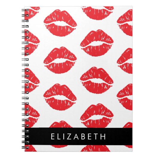 Rote Lippen, roter Lippenstift, Lippenmuster, Ihr Notizblock (Vorderseite)