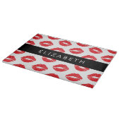 Rote Lippen, roter Lippenstift, Lippenmuster, Ihr  Schneidebrett (Ecke)