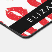 Rote Lippen, roter Lippenstift, Lippenmuster, Ihr  Schreibtischunterlage (Ecke)