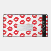 Rote Lippen, roter Lippenstift, Lippenmuster, Ihr Schreibtischunterlage (Tastatur & Maus)