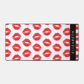 Rote Lippen, roter Lippenstift, Lippenmuster, Ihr Schreibtischunterlage (Vorderseite)