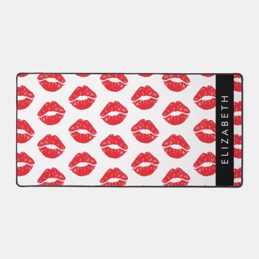 Rote Lippen, roter Lippenstift, Lippenmuster, Ihr  Schreibtischunterlage (Vorderseite)