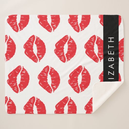 Rote Lippen, roter Lippenstift, Lippenmuster, Ihr Sherpadecke (Vorderseite (Horizontal))