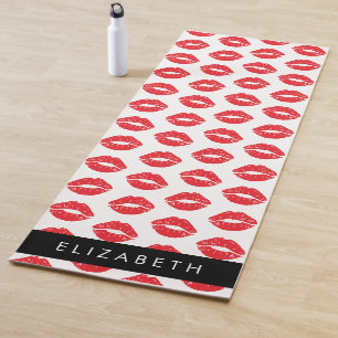 Rote Lippen, roter Lippenstift, Lippenmuster, Ihr Yogamatte