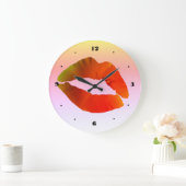 Rote Lippen Runde (große Wall-Uhr) Große Wanduhr (Zuhause)