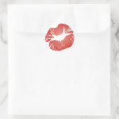 Rote Lippen Runder Aufkleber (Tasche)