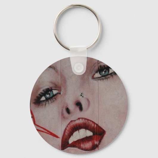 Rote Lippen Schlüsselanhänger (Vorderseite)