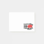 Rote Lippen Schrei bitte ins Herz Post-it Klebezettel (Vorderseite)