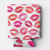 Rote Lippen Set, weißer Hintergrund. Dosenkühler (Rückseite)