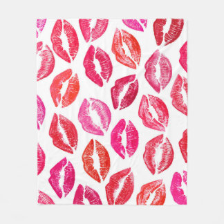 Rote Lippen Set, weißer Hintergrund. Fleecedecke