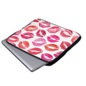 Rote Lippen Set, weißer Hintergrund. Laptopschutzhülle (Vorne Knopf)