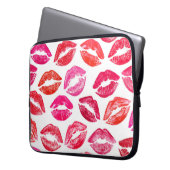 Rote Lippen Set, weißer Hintergrund. Laptopschutzhülle (Vorderseite Links)
