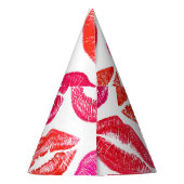 Rote Lippen Set, weißer Hintergrund. Partyhütchen (Rückseite)