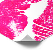 Rote Lippen Set, weißer Hintergrund. Poster (Ecke)