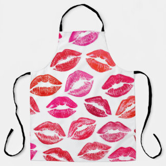 Rote Lippen Set, weißer Hintergrund. Schürze