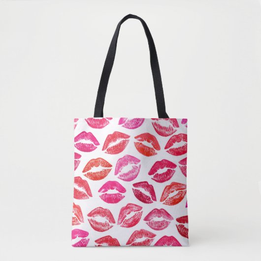 Rote Lippen Set, weißer Hintergrund. Tasche (Vorderseite)