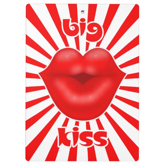 Rote Lippen Sonnenstrahlen Kuss Klemmbrett (Rückseite)