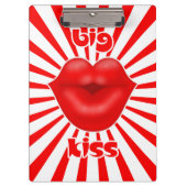 Rote Lippen Sonnenstrahlen Kuss Klemmbrett (Vorderseite)
