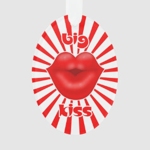 Rote Lippen Sonnenstrahlen Kuss Ornament