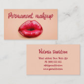 Rote Lippen Ständiger Makeup Künstler Brows & Lips Visitenkarte (Vorne/Hinten)