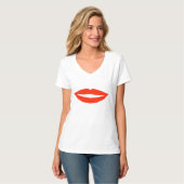 Rote Lippen T-Shirt (Vorderseite Vollansicht)